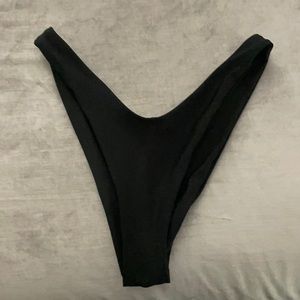 Black High Rise Cheeky Bikini Bottom
